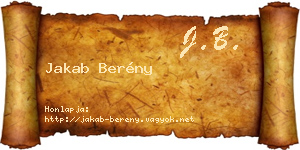Jakab Berény névjegykártya
